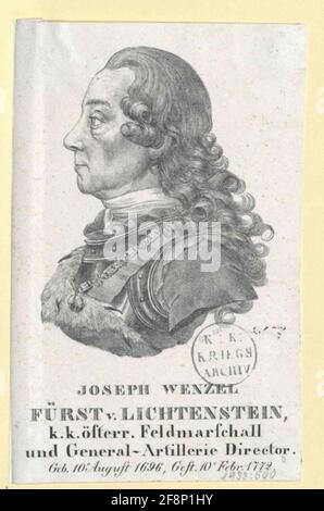 Liechtenstein, Josef Wenzel Fürst von und zu. Stockfoto