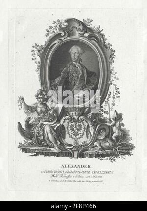 Christian Friedrich Karl Alexander, Markgrave von Brandenburg-Ansbach Designer: Nilson, Johannes EasaiStecher: Nilson, Johannes EasaiSverleger: Nilson, Johannes EasaiEntstehung: 1757 / 1767Faktable Genesis: Augsburg Stockfoto