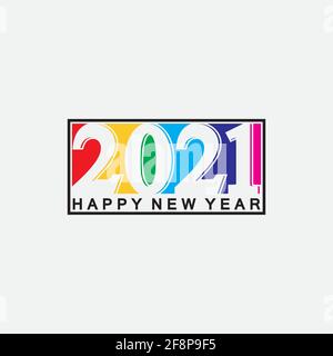 2021 neue Jahr Symbol Vektor Illustration Design template.Design für Banner, Grußkarten, Broschüre oder drucken. Vektorgrafik. Isoliert auf weißem BA Stock Vektor