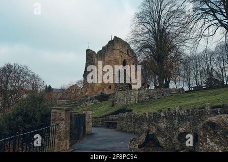 Die Landschaft um Knaresborough Castle, Großbritannien Stockfoto