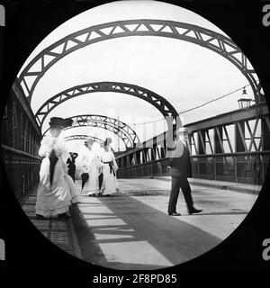 Die Cantilever Bridge, Latchford, viktorianische Zeit Stockfoto