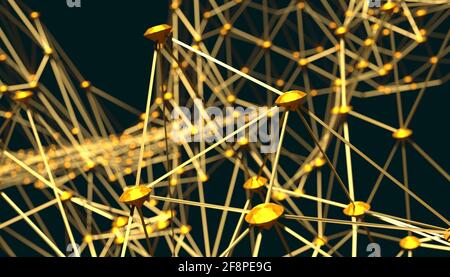 Molekül Und Kommunikationshintergrund. Broschüren- oder Webbanner-Design. Linien und Diamanten. Medizin, Technologie, Chemie, Wissenschaft relativ. Flache de Stockfoto