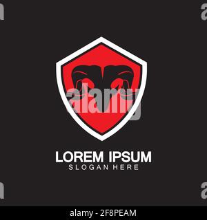 Rams Ziegenkopf Logo Symbol Design Vektor Illustration Stock Vektor
