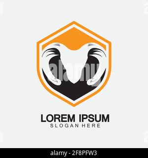 Rams Ziegenkopf Logo Symbol Design Vektor Illustration Stock Vektor
