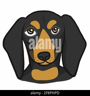 Dachshund Hund Gesicht Cartoon Vektor Illustration Stock Vektor