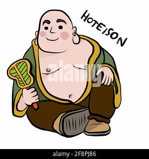 Japanische gott Namen Hoteison Cartoon Vektor Illustration Stock Vektor