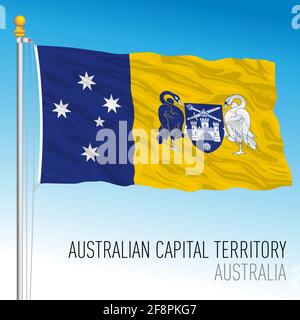 Flagge des Australian Capital Territory, Bundesstaat und Territorium, Australien, Vektorgrafik Stock Vektor