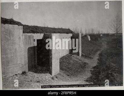 Italien. Befestigungselemente am Tagliamento in Casarsa 10.3.18. . Stockfoto