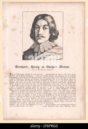 Bernhard, Prinz von Sachsen-Weimar. Stockfoto