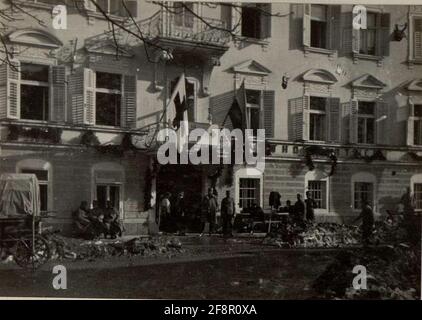 Brigade Sanitätanstalt Mauthen. Reserve Krankenhaus 2/7. Außenansicht. . Stockfoto