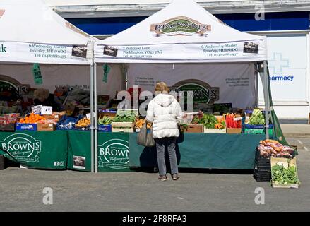 Markttag in Pocklington, East Yorkshire, England Stockfoto