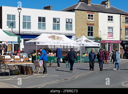 Markttag in Pocklington, East Yorkshire, England Stockfoto