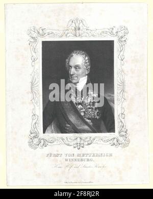 Metternich Winceburg, Klemens Wenzel Lothar Prinz von Lithographie von Faustin Lord Stockfoto