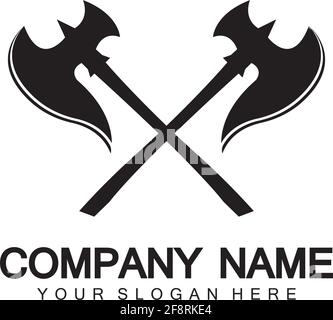 War AX-Logo. War Axt Henker Axt wikinger Schlacht Axt in Vektor Stock Vektor