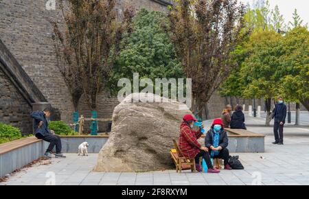 Tägliches Leben in der Altstadt von Xiangyang Stockfoto