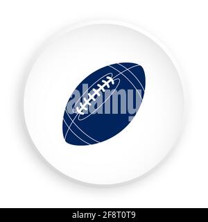 Sportball für American Football Icon im Neomorphismus-Stil für mobile Apps. Schaltfläche für mobile Anwendung oder Web. Vektor auf weißem Hintergrund Stock Vektor