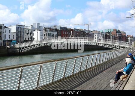 Ha'penny Brücke, Dublin, Irland Stockfoto