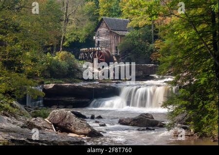 Schöne Aussicht auf Glade Creek Grist Mill, Babcock State Park, West Virginia, USA Stockfoto