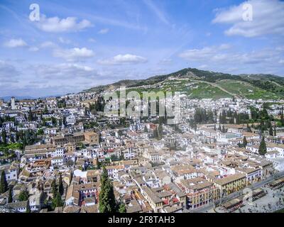 Draufsicht granada Stadt andalusien Stockfoto