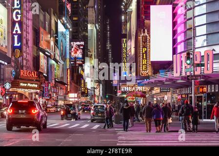New York City bei Nacht, USA Stockfoto