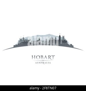 Silhouette der Skyline von Hobart Australia. Vektorgrafik Stock Vektor