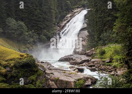 Die Krimmler Wasserfälle. Österreichische Alpen. Europa. Stockfoto