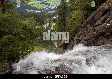 Die Krimmler Wasserfälle. Österreichische Alpen. Europa. Stockfoto