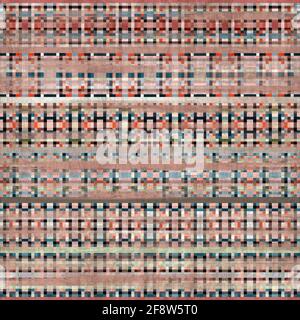 Nahtloser Kelim-Teppich Mit Quadratischen Pixelmustern Stockfoto