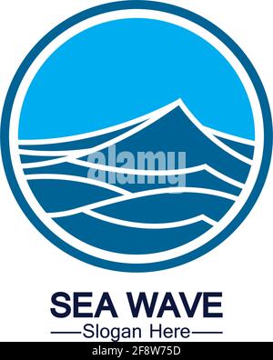 Wasserwelle Logo Vorlage Symbol Vektor Illustration Design. Welle In Kreisform Stock Vektor