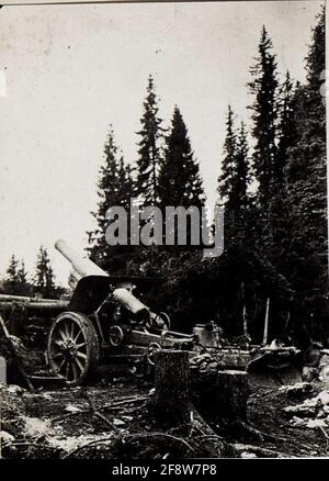 15cm geschützt, das Punta Corbin und 1916.. Stockfoto