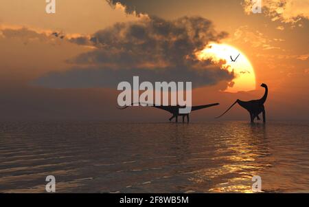 Diplodocus Sauropod Dinosaurier Abkühlung Stockfoto