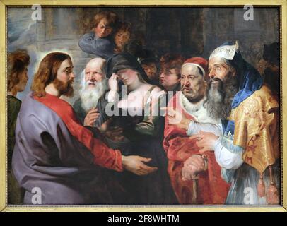 Christus und die Ehebrecherin von Peter Paul Rubens 1577-1640 Stockfoto