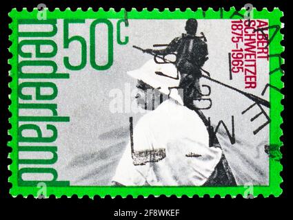 MOSKAU, RUSSLAND - 1. OKTOBER 2019: Briefmarke gedruckt in den Niederlanden zeigt, Serie, circa Stockfoto