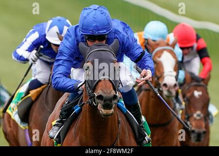 Master of the Seas von William Buick gewinnt die bet365 Craven Stakes auf der Rennbahn Newmarket. Bilddatum: Donnerstag, 15. April 2021. Stockfoto