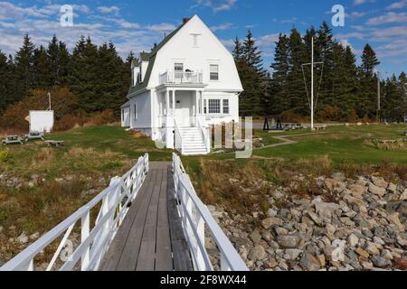 Marshall Point Lighthouse, gegründet im Jahre 1832, in Port Clyde, Maine, USA. Stockfoto