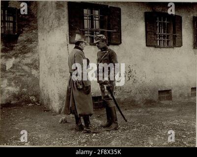 Erzherzog Karl besuchte am 16.1.1916 die Isonzofront bei Sempas (Schönpass) und Dornberk (Dornberg), um Dekorationen zu machen. Stockfoto