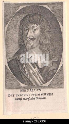 Bernhard, Prinz von Sachsen-Weimar. Stockfoto