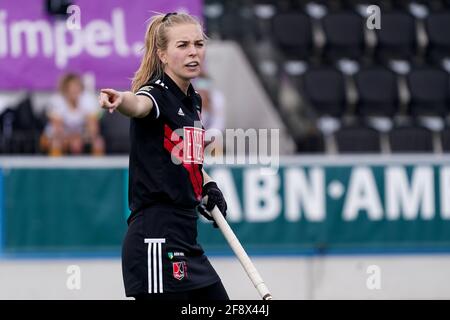 Amstelveen, Niederlande. April 2021. AMSTELVEEN, NIEDERLANDE - 15. APRIL: Lana Kalse von Amsterdam während des Hockeymatches der Frauen Hoofdklasse zwischen Amsterdam und Den Bosch im Wagener Stadion am 15. April 2021 in Amstelveen, Niederlande (Foto von Jeroen Meuwsen/Orange Picics) Credit: Orange Pics BV/Alamy Live News Stockfoto