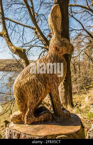 Hase mit Kettensäge geschnitzt (von Rolande) Stockfoto