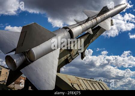 Dummies of Old Rockets in einem Freilichtmuseum Stockfoto