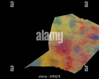 Holzopal Edelstein auf SCHWARZEM Hintergrund ausgeschnitten Stockfoto