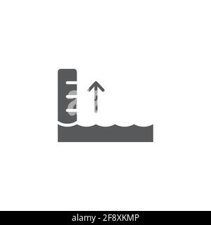 Symbol für Anstieg des Wasserstands auf weißem Hintergrund isoliert. Vektor Stock Vektor
