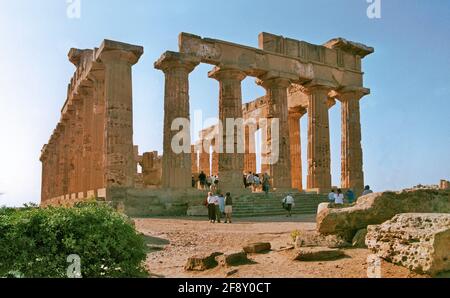 Selinunte.Tempel E, auch Tempel von Hera genannt. Stockfoto