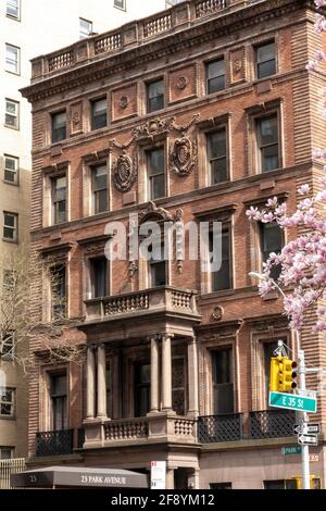 Das historische Robb House auf der Park Avenue in Murray Hill, NYC, USA Stockfoto