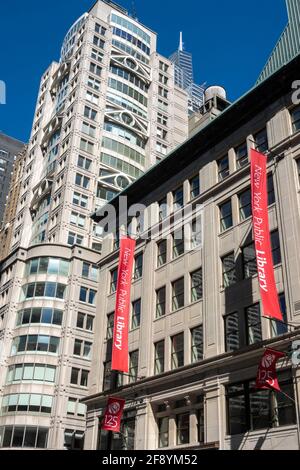 Die Stavros Niarchos Foundation Library (SNFL) befindet sich an der 455 Fifth Avenue, NYC, USA Stockfoto