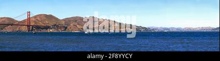 Golden Gate Bridge über die Bucht von San Francisco, Marin County, Kalifornien, USA Stockfoto