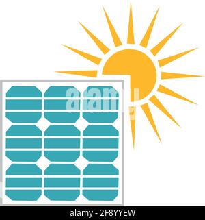 Farbige Symbole von Solarzellen Stock Vektor