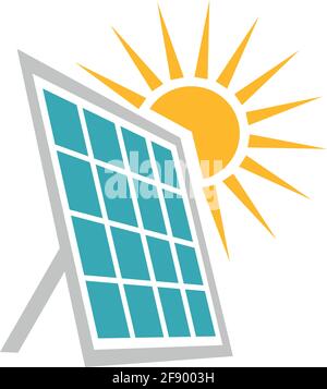 Farbige Symbole von Solarzellen Stock Vektor