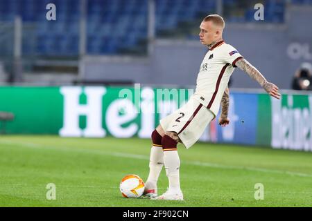 ROMA, ITALIEN - 15. APRIL: Rick Karsdorp von AS Roma während des UEFA Europa League Quarter Finales: Die zweite Etappe zwischen AS Roma und Ajax im Stadio Olimpic Stockfoto