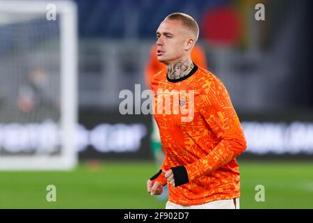 ROMA, ITALIEN - 15. APRIL: Rick Karsdorp von AS Roma während des UEFA Europa League Quarter Finales: Die zweite Etappe zwischen AS Roma und Ajax im Stadio Olimpic Stockfoto